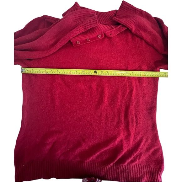ST JOHNS BAY Red Sweater Size XL Red holiday cozy warm button neck - Picture 4 of 9